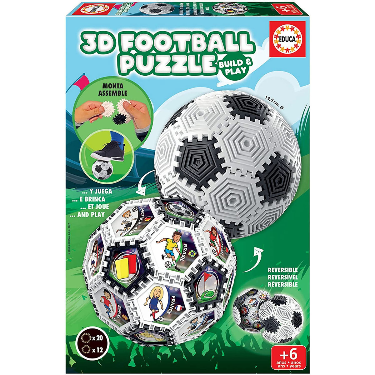 Puzzle 3D Bola 5-90 peças e conexões