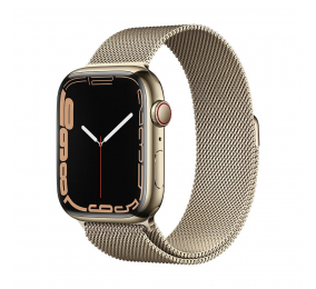 Apple Watch Series 7 GPS+Cellular 45mm Aço Inoxidável Dourado c/ Bracelete Loop Milanesa Dourada