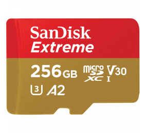 Cartão Memória SanDisk Extreme UHS-I microSDXC C10 A2 256GB