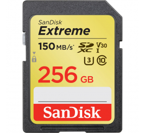 Cartão Memória SanDisk Extreme UHS-I U3 SDXC 256GB