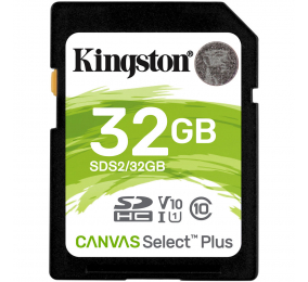 Cartão Memória Kingston Canvas Select Plus C10 U3 V30 UHS-I SDHC 32GB