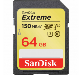 Cartão Memória SanDisk Extreme UHS-I V30 SDXC 64GB