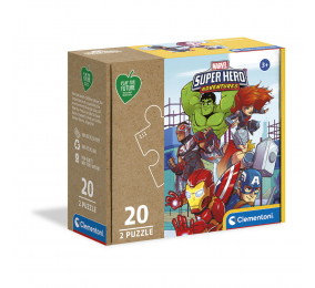 Puzzle Clementoni Marvel Super Hero - Play For Future - 2x20 Peças