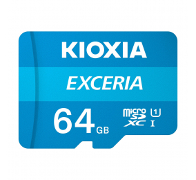 Cartão Memória Kioxia Exceria C10 UHS-I U1 microSDXC 64GB + Adaptador SD