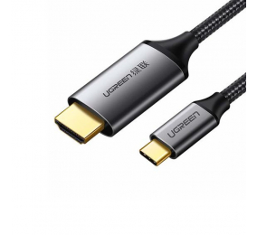Cabo UGREEN MM142 USB-C para HDMI Macho/Macho Aluminum Shell 1.5m Gray Black