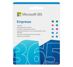 Cartão Microsoft 365 Empresas, 1 Pessoa, Subscrição 12 Meses
