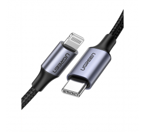 Cabo UGREEN US304 USB-C para Lightning Fast-Charging 1m Trançado Preto