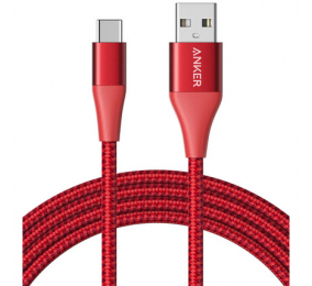 Cabo Anker PowerLine + II USB-A p/ USB-C 1,8m Vermelho