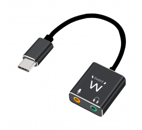 Adaptador Áudio Ewent EC1645 USB Type C para 2xJack 3.5mm Fêmea