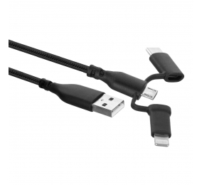 Cabo Ewent EW1376 3 em 1 USB-A para Lightning, USB-C e Micro USB