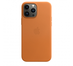 Capa Pele Apple iPhone 13 Pro Max MagSafe Castanho Dourado