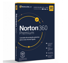 Norton 360 Premium Cloud 75GB 1 Utilizador 10 Dispositivos 1 Ano  Caixa Fisica e com SN