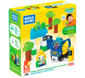 Construção Mega Bloks Mattel Fisher-Price Cidade Verde Autocarro Elétrico