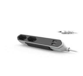 Régua Allocacoc PowerBar USB 1.5m 2 Tomadas + 2 USB