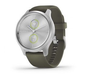 Smartwatch Garmin Vivomove Style Alumínio Prateado com Bracelete Verde Musgo em Silicone